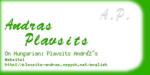 andras plavsits business card